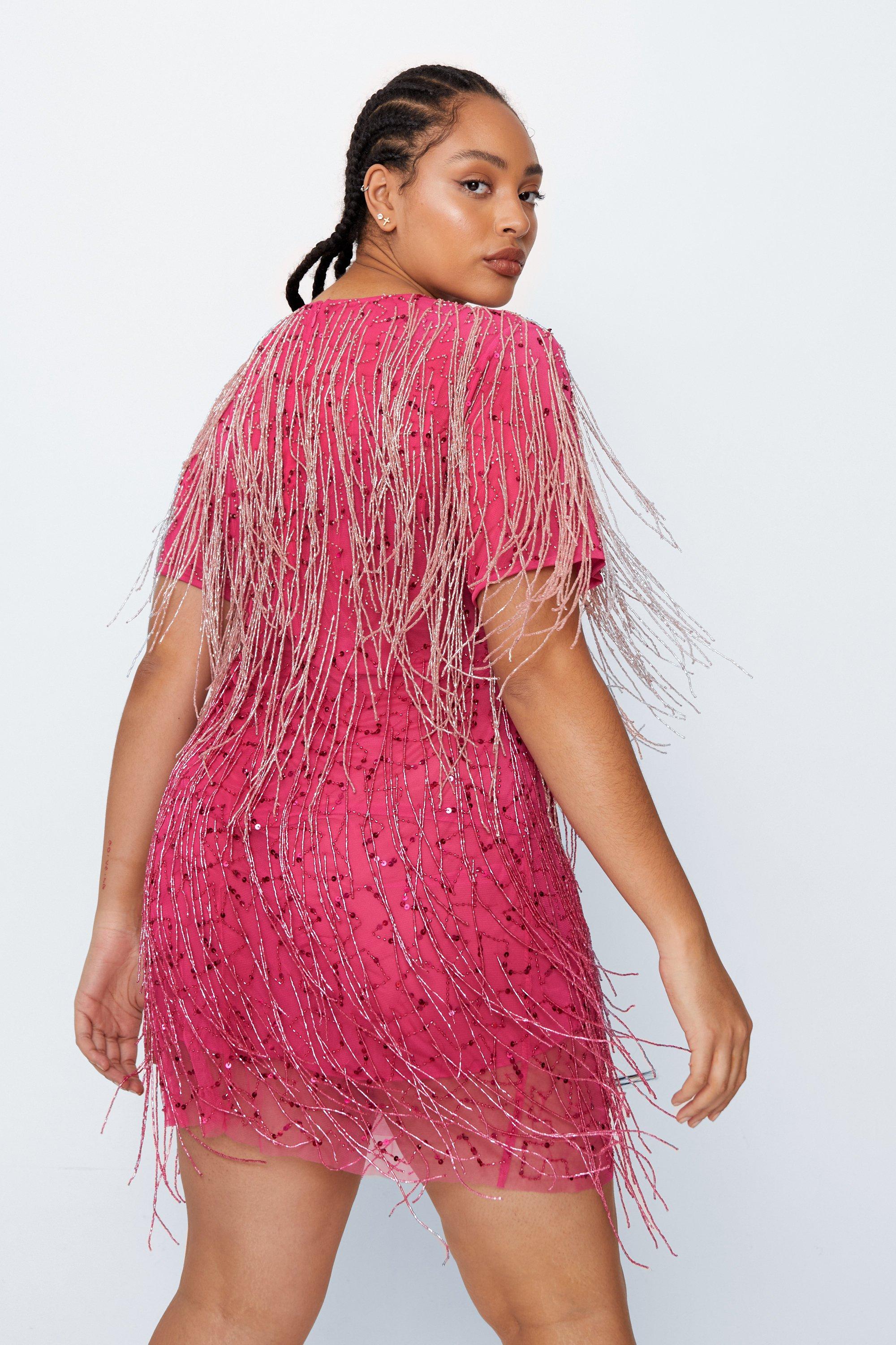 Plus size tassel dress hotsell